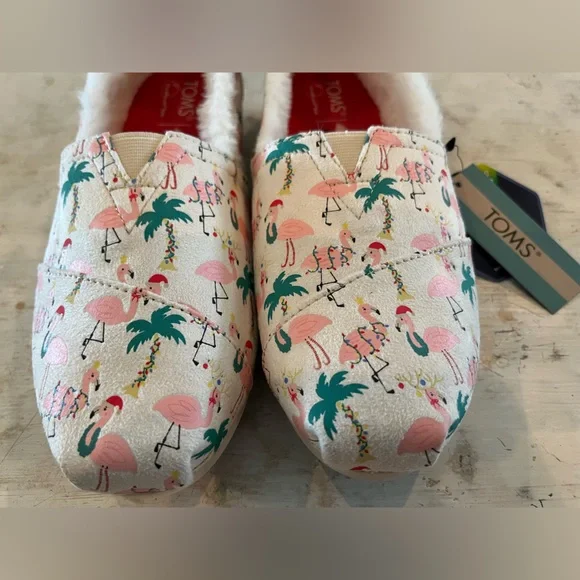 TOMS Alpargata Holiday Flamingo slip-on shoe NWT | size 7 - Picture 2 of 7